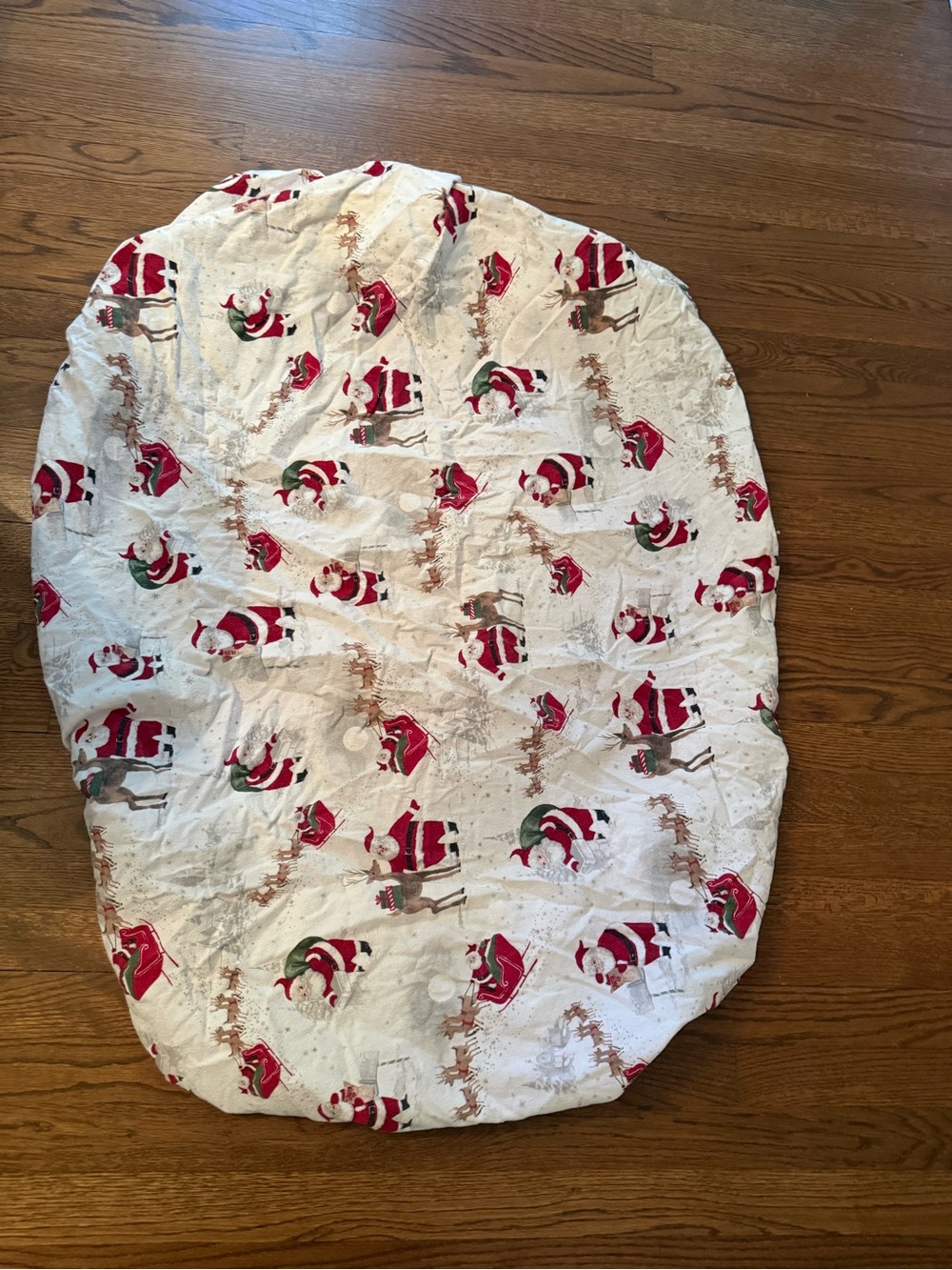 Pottery barn kids Santa Print Christmas Fitted Crib Sheet flannel